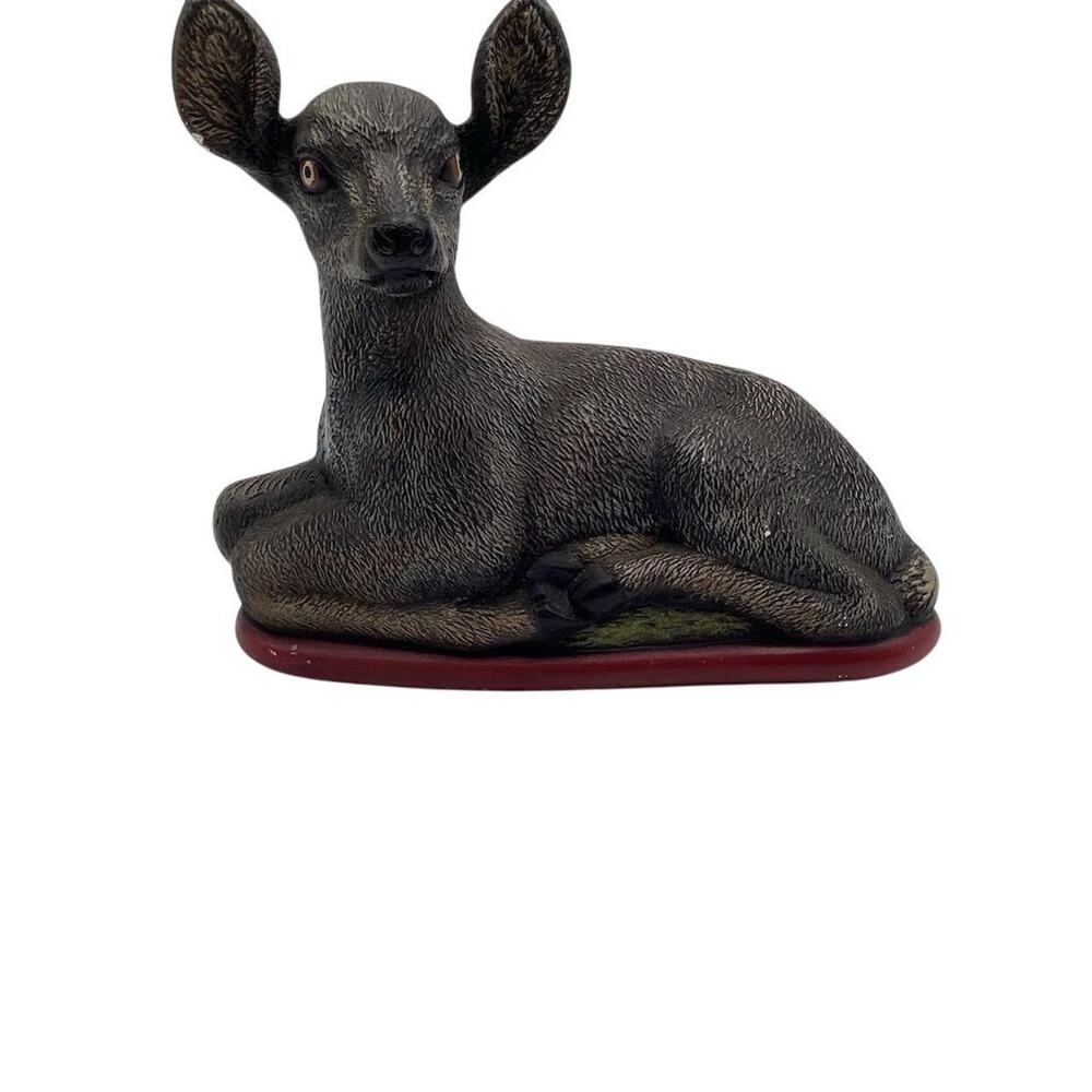 Laying Fawn Figurine Brown 8" Indoor Outdoor Decor